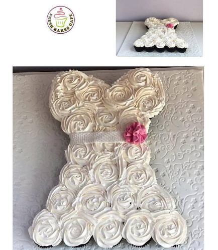 Cupcakes - Wedding Dress Pull Apart Cupcakes Cake