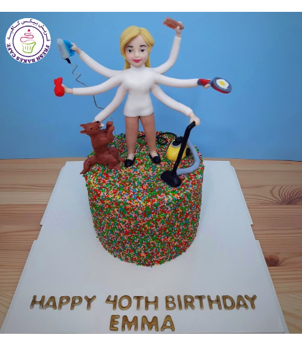 Woman Themed Cake - 3D Character - Multitasking