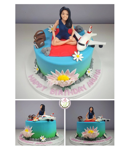 Yoga Themed Cake - 3D Character & Travel