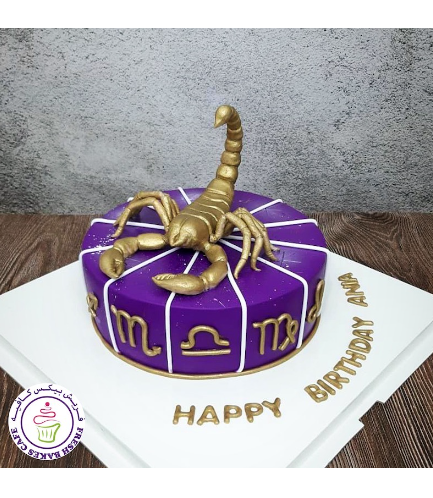 Scorpio Themed Cake - 3D Cake Topper - Purple