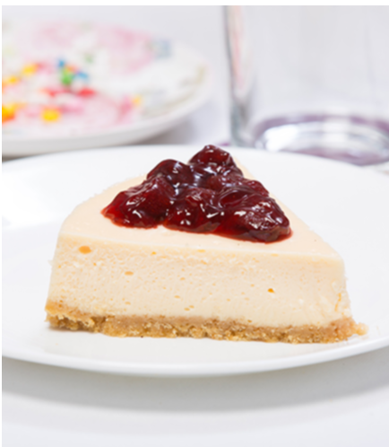 Cheesecake Slice - with Strawberry Jam Topping