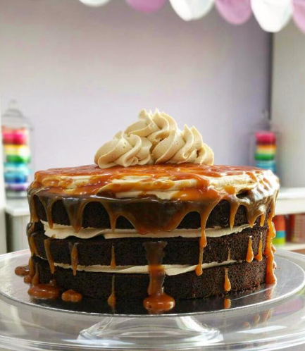 Espresso Chocolate Cake with Peanut Butter Frosting